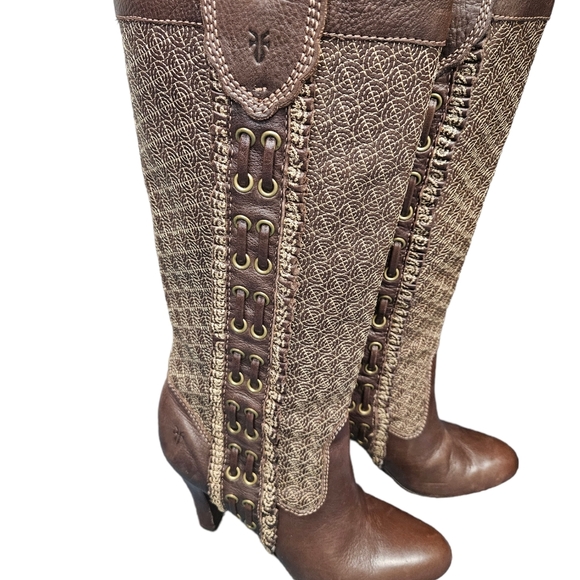 Vintage Rare Frye Ava Embroidered calf high boot. Size 7 - Picture 1 of 7